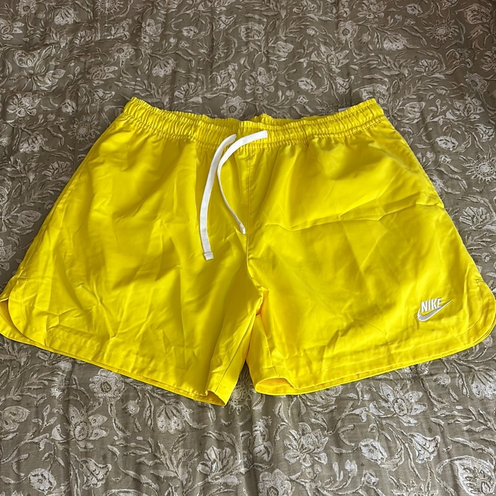 Nike Yellow Shorts could be used as swim shorts.